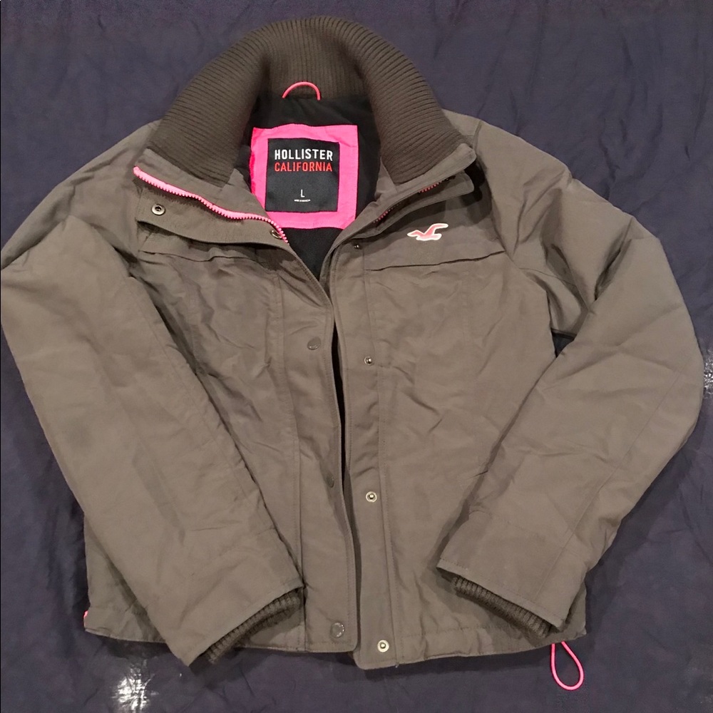 Hollister crop sherpa lined jacket